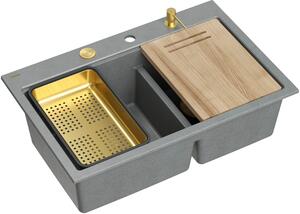 Quadron Marc 120 chiuveta graniteq 76x50 cm gri/grafit/onix HQC7650U5_PVDG1