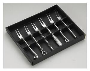 Set 6 furculițe din inox pentru cocktail, în cutie de cadou Jean Dubost Forged