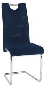 Scaun de masă, ţesătură albastră din catifea / cusături deschise, ABIRA NEW