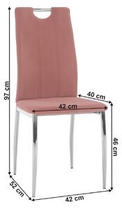 KONDELA Scaun de masă, ţesătură de catifea roz / crom, OLIVA NEW