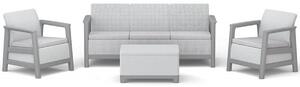 Set mobilier de gradina, Keter, Scandi Linea, 5 locuri, Gri deschis / Bej