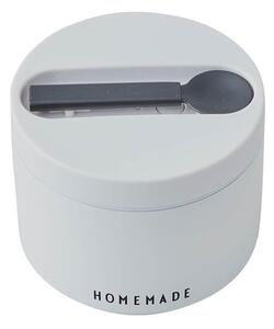 Cutie termos pentru gustare cu lingură Design Letters Homemade, înălțime 9 cm, alb
