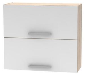 KONDELA Cabinet superior batant 2DV, stejar sonoma/alb, NOVA PLUS NOPL-015-OH