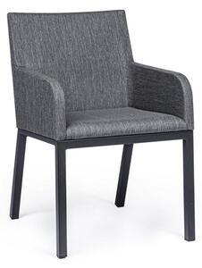 Set de 4 scaune exterior design modern Owen gri carbune