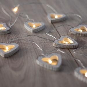 Ghirlanda luminoasă cu LED în formă de inimioare DecoKing Hearth, lungime 1,65 m, 10 beculețe