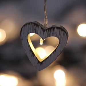 Ghirlanda luminoasă cu LED în formă de inimioare DecoKing Hearth, lungime 1,65 m, 10 beculețe