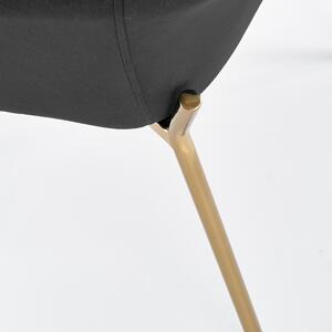 Scaun tapitat cu stofa, cu picioare metalice Kai-306 Velvet Negru / Auriu, l58xA57xH80 cm