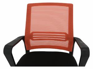 KONDELA Scaun de birou, mesh portocaliu/material textil negru, APOLO NEW