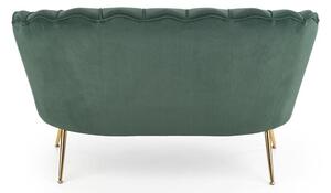 Canapea fixa tapitata cu stofa, 2 locuri Amory XL Velvet Verde Inchis / Auriu, l133xA77xH77 cm