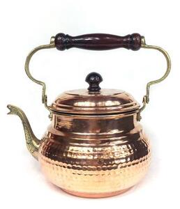 Ceainic turcesc din cupru lucrat manual 1300 ml CTR07