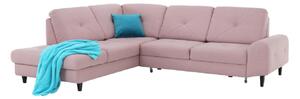 Canapea extensibilă, stofă roz pudră, stânga, PRAGA