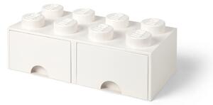 Cutie depozitare cu 2 sertare LEGO®, alb - bej