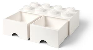 Cutie depozitare cu 2 sertare LEGO®, alb - bej