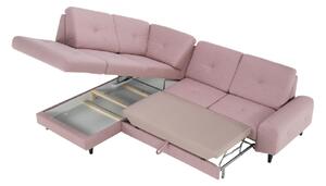 Canapea extensibilă, stofă roz pudră, stânga, PRAGA