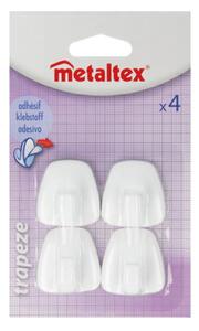 Set 4 cârlige autoadezive din plastic Metaltex John, alb