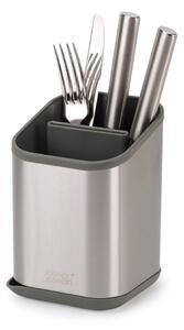 Scurgător de vase argintiu lucios pentru tacâmuri din oțel inoxidabil 11x11,5 cm Duo Steel – Joseph Joseph