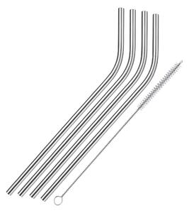 Set 4 paie curbate din inox pentru băuturi Westmark