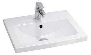 Lavoar baie suspendat alb lucios 50 cm, dreptunghiular, Cersanit Como 500x400 mm