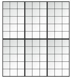 Oglinzi de perete, 6 buc., negru, 100x60 cm, metal