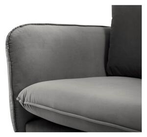 Canapea țesătură catifea Cosmopolitan Design Vienna, 200 cm, gri închis
