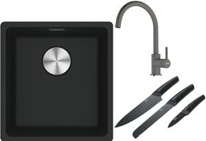 Set chiuvetă din granit Franke Maris 125.0687.248, baterie bucătărie Franke Lina 115.0626.022