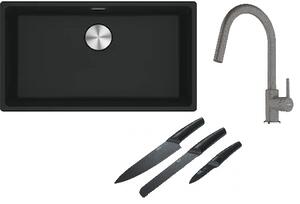 Set chiuvetă din granit Franke Maris 125.0687.260, baterie bucătărie Franke Lina 115.0626.057
