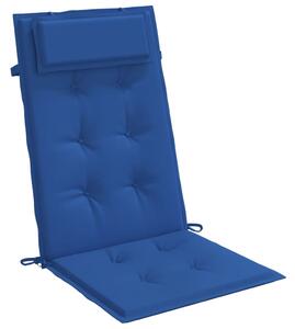 Perne scaun spătar înalt 6 buc albastru regal, țesătură Oxford