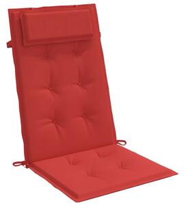 Perne scaun cu spătar înalt 4 buc, roșu, țesătură Oxford