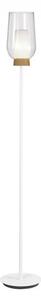 Lampa de podea design modern Nora alb/ lemn