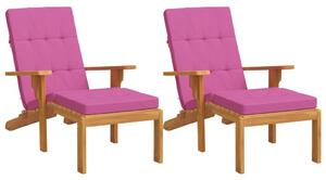Perne scaun de terasă, 2 buc, roz, țesătură Oxford