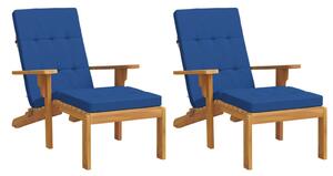 Perne de scaun pentru terasă, 2 buc, albastru, țesătură Oxford