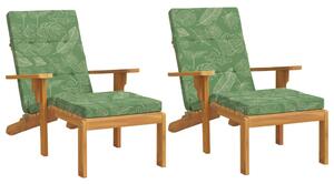 Perne scaun de terasă, 2 buc, model frunze, textil Oxford