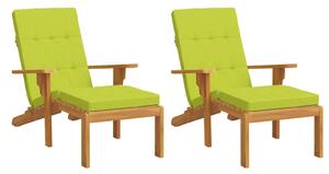 Perne scaun de terasă, 2 buc, verde deschis, țesătură Oxford