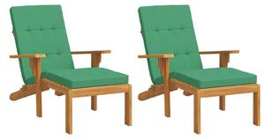 Perne scaun de terasă, 2 buc, verde, țesătură Oxford