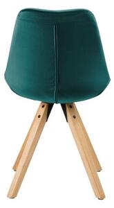 Set 2 scaune Actona Dima Velvet, verde - albastru