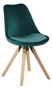 Set 2 scaune Actona Dima Velvet, verde - albastru