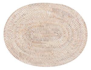 Suport din ratan pentru farfurie Tiseco Home Studio, 30 x 40 cm, alb