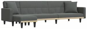 Canapea extensibilă în formă de L gri 275x140x70 cm textil