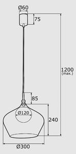 Argon Irun lampă suspendată 1x7 W alamă 4269