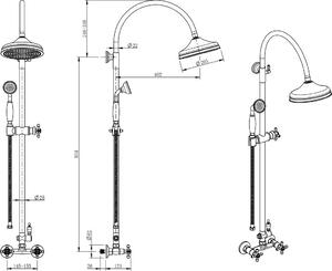 FDesign Lacrima set de duș perete da FD1-LRA-7SET1-66