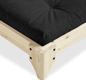 Pat din lemn de pin cu saltea Karup Design Elan Comfort Mat Natural/Black, 180 x 200 cm