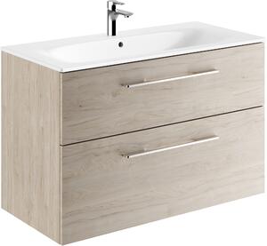 Geberit Selnova Square lavoar cu dulap 100 cm nucă 501.247.00.1