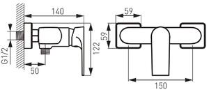 FDesign Pinea baterie de duș perete crom FD1-PNA-7-11