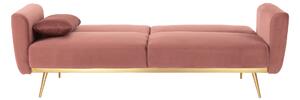 Canapea extensibilă, catifea Velvet roz învechit/cromat-auriu, HORSTA