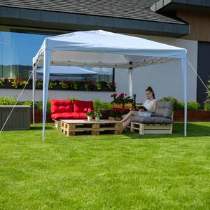 Pavilion de grădină pliabil, alb, 2x2 m, TREKAN TIP