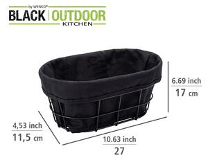 Suport cu inserție textilă pentru produse de patiserie Wenko Black Outdoor Kitchen Bela, negru