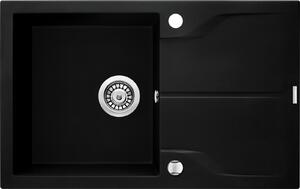 Chiuveta bucatarie compozit cu picurator negru mat 78 cm Deante Andante 780x490 mm, Negru mat
