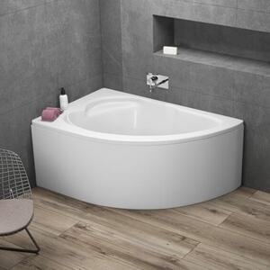 Polimat Standard cadă de colț 130x85 cm partea stângă alb 00350