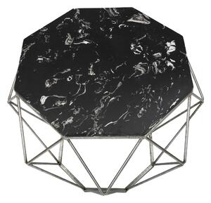 Masa de cafea din metal Diamond Marble Negru, Ø68xH52 cm