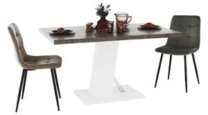 KONDELA Masă dining, beton/alb mat, 138x90 cm, BOLAST